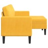 Canapé 2 places avec méridienne en L jaune clair 125 cm Lin 583252583252