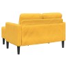 Canapé 2 places avec méridienne en L jaune clair 125 cm Lin 583252583252