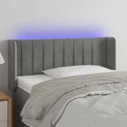 Tête de lit à LED Gris clair 103x16x78/88 cm Velours 583264583264
