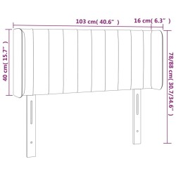 Tête de lit à LED Gris clair 103x16x78/88 cm Velours 583264583264