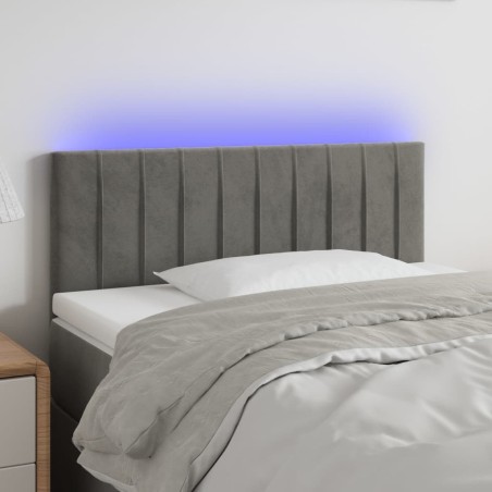 Tête de lit à LED Gris clair 100x5x78/88 cm Velours 583266583266