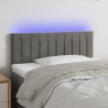 Tête de lit à LED Gris clair 100x5x78/88 cm Velours 583266583266