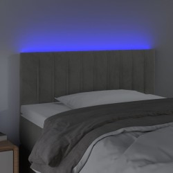 Tête de lit à LED Gris clair 100x5x78/88 cm Velours 583266583266