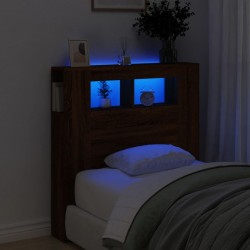 Tête de lit à LED chêne marron 100x18,5x103,5cm bois ingénierie 583267583267