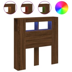 Tête de lit à LED chêne marron 100x18,5x103,5cm bois ingénierie 583267583267