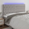 Tête de lit à LED Gris clair 180x7x118/128 cm Tissu 583289583289
