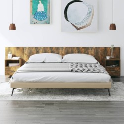 Tête de lit avec armoires Chêne fumé Bois d'ingénierie 583290583290