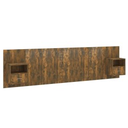 Tête de lit avec armoires Chêne fumé Bois d'ingénierie 583290583290