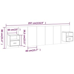 Tête de lit avec armoires Chêne fumé Bois d'ingénierie 583290583290