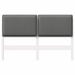 Tête de lit capitonnée Blanc et gris clair 140 cm Pin massif 583307583307
