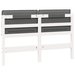 Tête de lit capitonnée Blanc et gris clair 140 cm Pin massif 583307583307