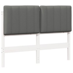 Tête de lit capitonnée Blanc et gris clair 120 cm Pin massif 583309583309