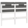 Tête de lit capitonnée Blanc et gris clair 120 cm Pin massif 583309583309