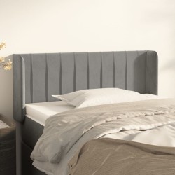 Tête de lit avec oreilles Gris clair 103x16x78/88 cm Velours 583316583316