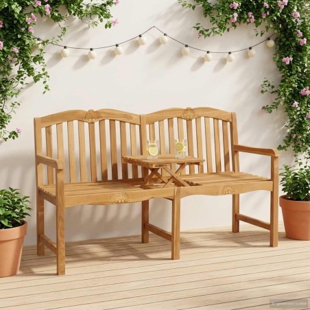 Banc en Bois Sculpté en Rose 155 x 60 x 94 cm Naturel 583317583317