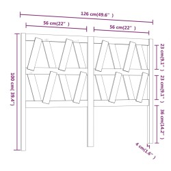 Tête de lit 126x4x100 cm Bois massif de pin 583324583324