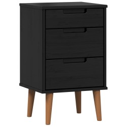 Table de chevet MOLDE Noir 40 x 35 x 65 cm Bois de pin massif 583330583330