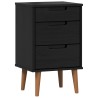 Table de chevet MOLDE Noir 40 x 35 x 65 cm Bois de pin massif 583330583330