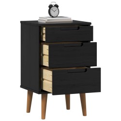 Table de chevet MOLDE Noir 40 x 35 x 65 cm Bois de pin massif 583330583330