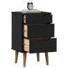 Table de chevet MOLDE Noir 40 x 35 x 65 cm Bois de pin massif 583330583330
