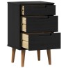 Table de chevet MOLDE Noir 40 x 35 x 65 cm Bois de pin massif 583330583330