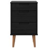 Table de chevet MOLDE Noir 40 x 35 x 65 cm Bois de pin massif 583330583330