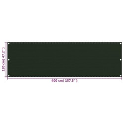 Écran de balcon Vert foncé 120x400 cm PEHD 583333583333