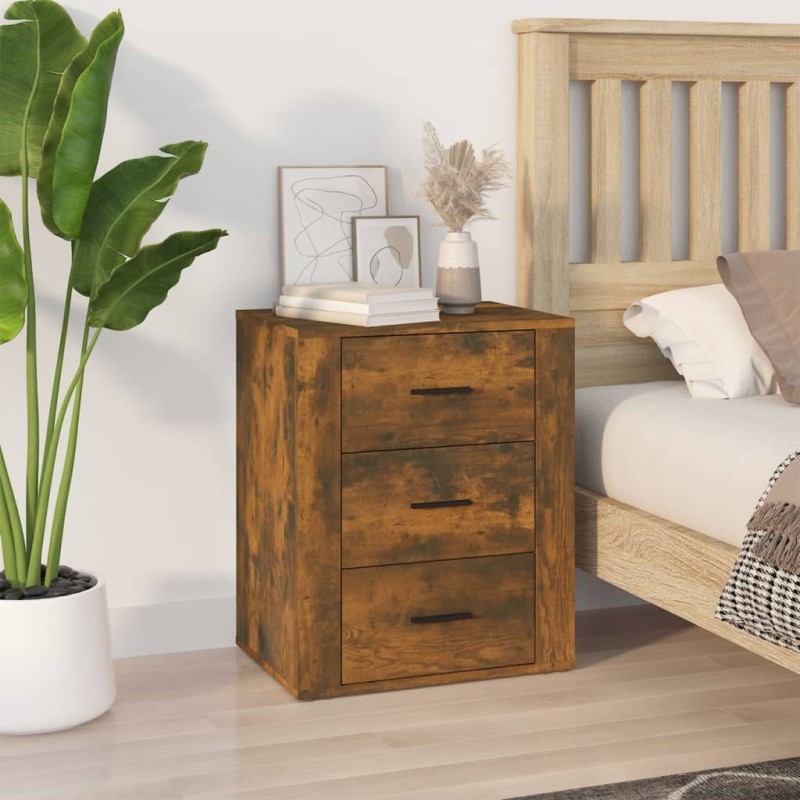 Table de chevet Chêne fumé 50x36x60 cm Bois d'ingénierie 583335583335
