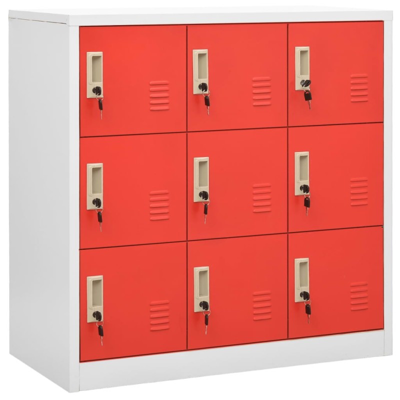 Armoire à casiers Gris clair et rouge 90x45x92,5 cm Acier 583340583340