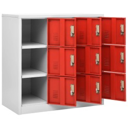 Armoire à casiers Gris clair et rouge 90x45x92,5 cm Acier 583340583340