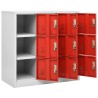 Armoire à casiers Gris clair et rouge 90x45x92,5 cm Acier 583340583340