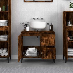 Armoire de bain chêne fumé 65x33x60 cm bois d'ingénierie 583341583341