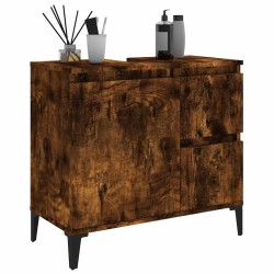 Armoire de bain chêne fumé 65x33x60 cm bois d'ingénierie 583341583341