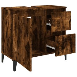 Armoire de bain chêne fumé 65x33x60 cm bois d'ingénierie 583341583341