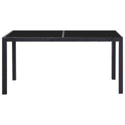 Ensemble à manger d'extérieur 7 pcs Résine tressée Noir  583343583343