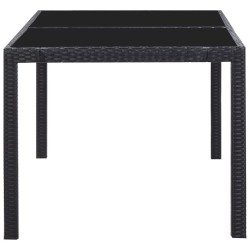 Ensemble à manger d'extérieur 7 pcs Résine tressée Noir  583343583343
