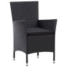 Ensemble à manger d'extérieur 7 pcs Résine tressée Noir  583343583343