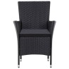 Ensemble à manger d'extérieur 7 pcs Résine tressée Noir  583343583343