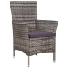 Ensemble à manger d'extérieur 9pcs coussins Résine tressée Gris 583344583344