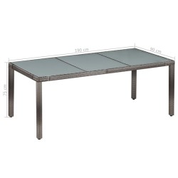 Ensemble à manger d'extérieur 9pcs coussins Résine tressée Gris 583344583344