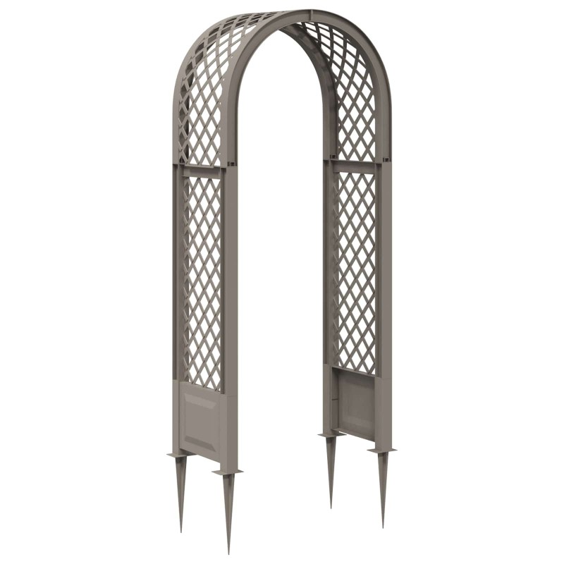 Arche à roses avec pointes Gris 97 x 43 x 218 cm PP 583345583345