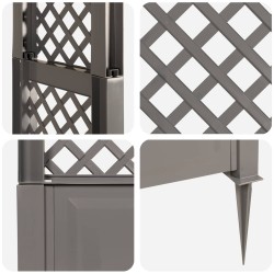 Arche à roses avec pointes Gris 97 x 43 x 218 cm PP 583345583345