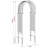 Arche à roses avec pointes Gris 97 x 43 x 218 cm PP 583345583345
