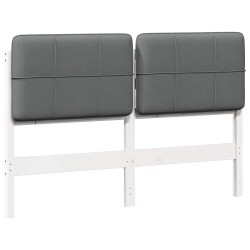 Tête de lit capitonnée Blanc et gris clair 160 cm Pin massif 583349583349