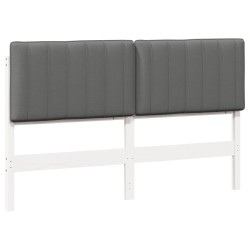 Tête de lit capitonnée Blanc et gris clair 160 cm Pin massif 583350583350