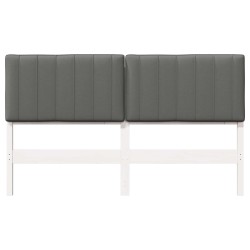 Tête de lit capitonnée Blanc et gris clair 160 cm Pin massif 583350583350