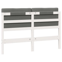 Tête de lit capitonnée Blanc et gris clair 160 cm Pin massif 583350583350