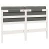 Tête de lit capitonnée Blanc et gris clair 160 cm Pin massif 583350583350