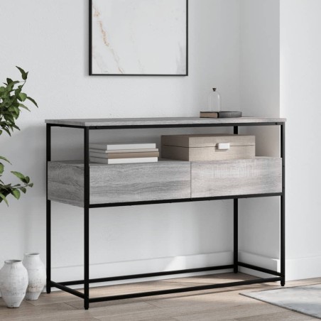 Table console sonoma gris 100x40x75 cm bois d'ingénierie 583357583357