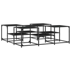 Table basse noir 121x121x40cm Bois d'ingénierie 583360583360